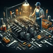 Motor preparado para diagnóstico y reparación